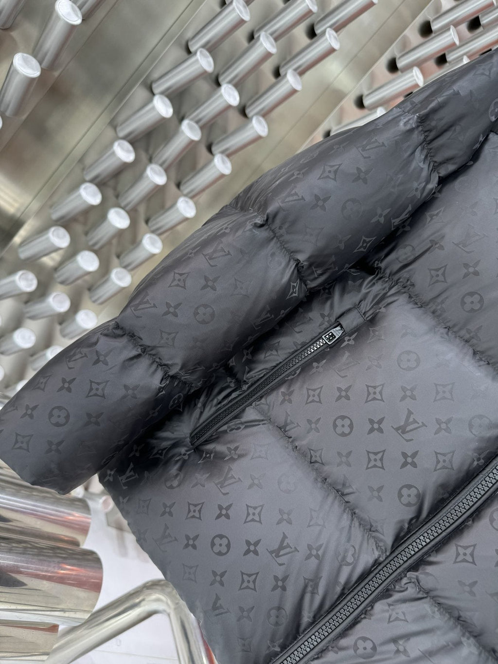 LV Hooded Quilted Puffer Coat