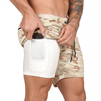 2 in 1 Quick Dry Mens Gym Shorts