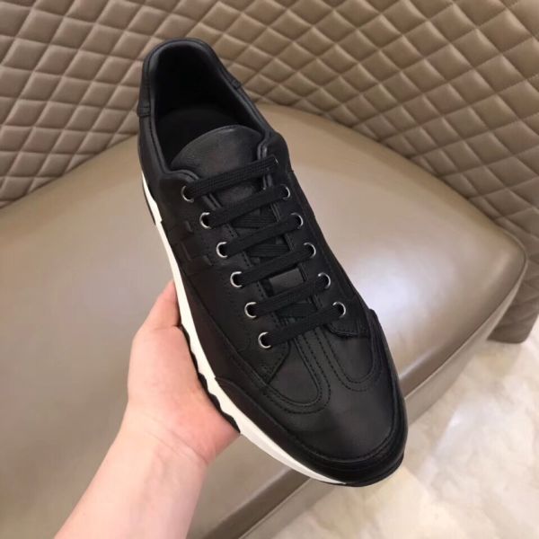 HERM Men's Trail Sneakers In Black Calfskin Leather