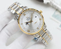 Omega Silver Gold White Dial Bracelet Watch